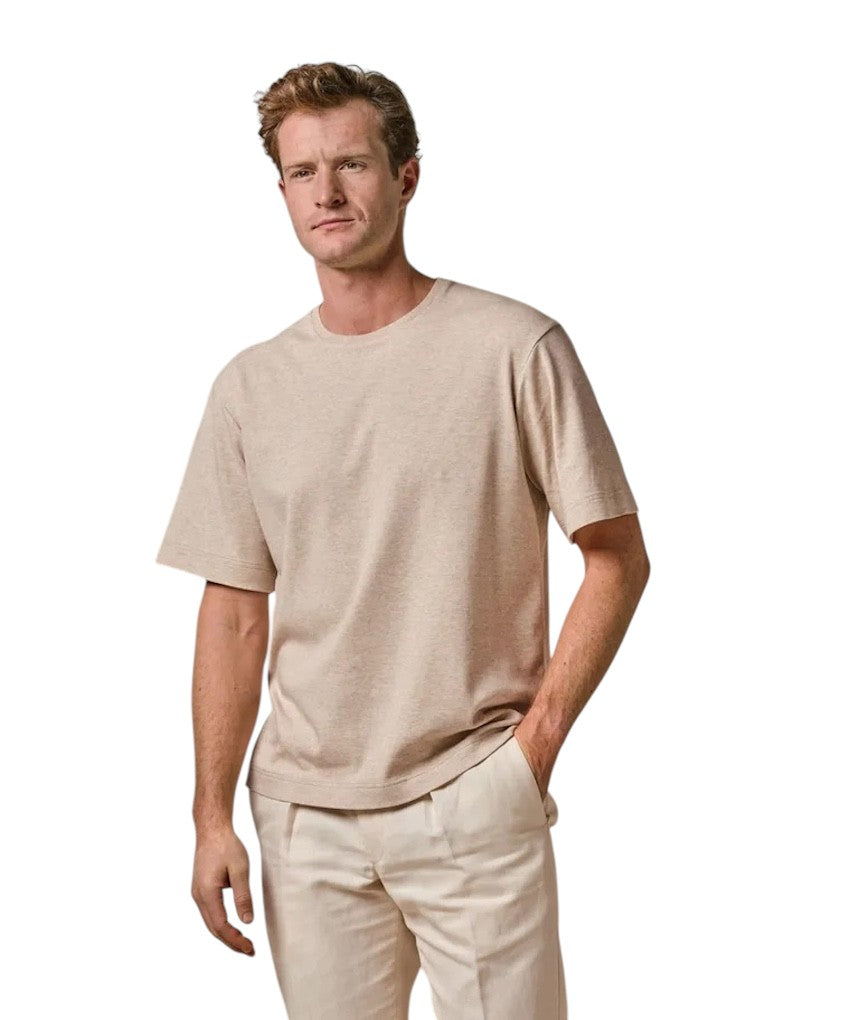 profuomo-t-shirt-korte-mouwen-heren-zand