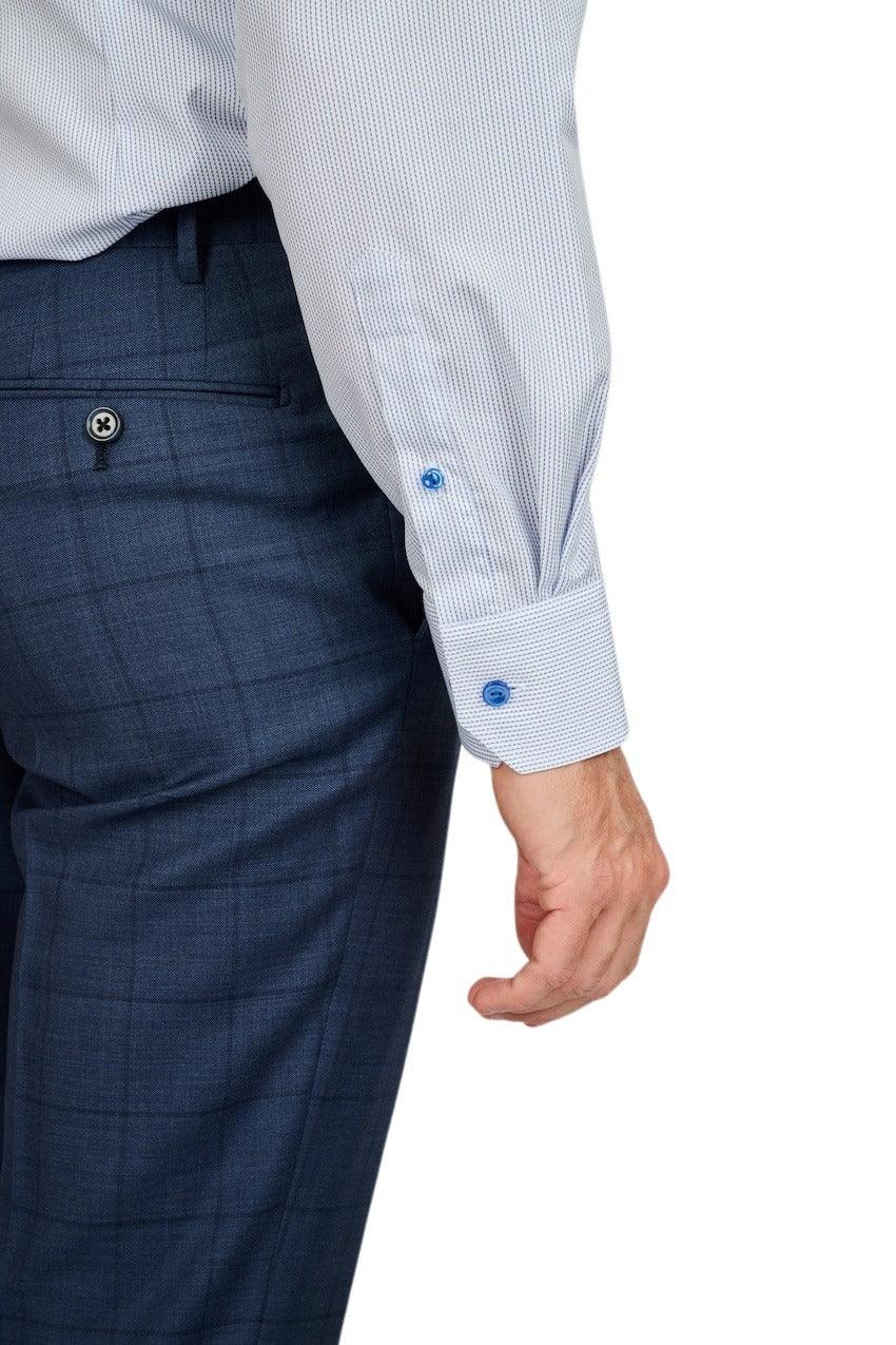 Eton hemd lange mouwen heren blauw - Artson Fashion