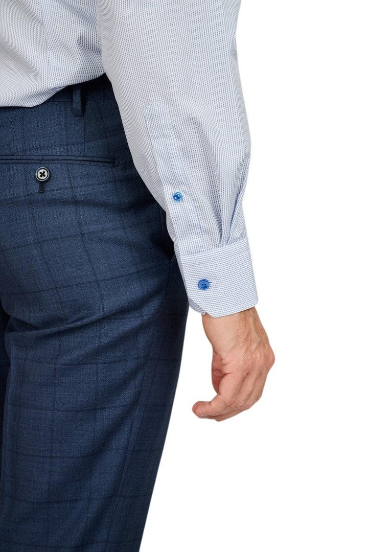 Eton hemd lange mouwen heren blauw - Artson Fashion