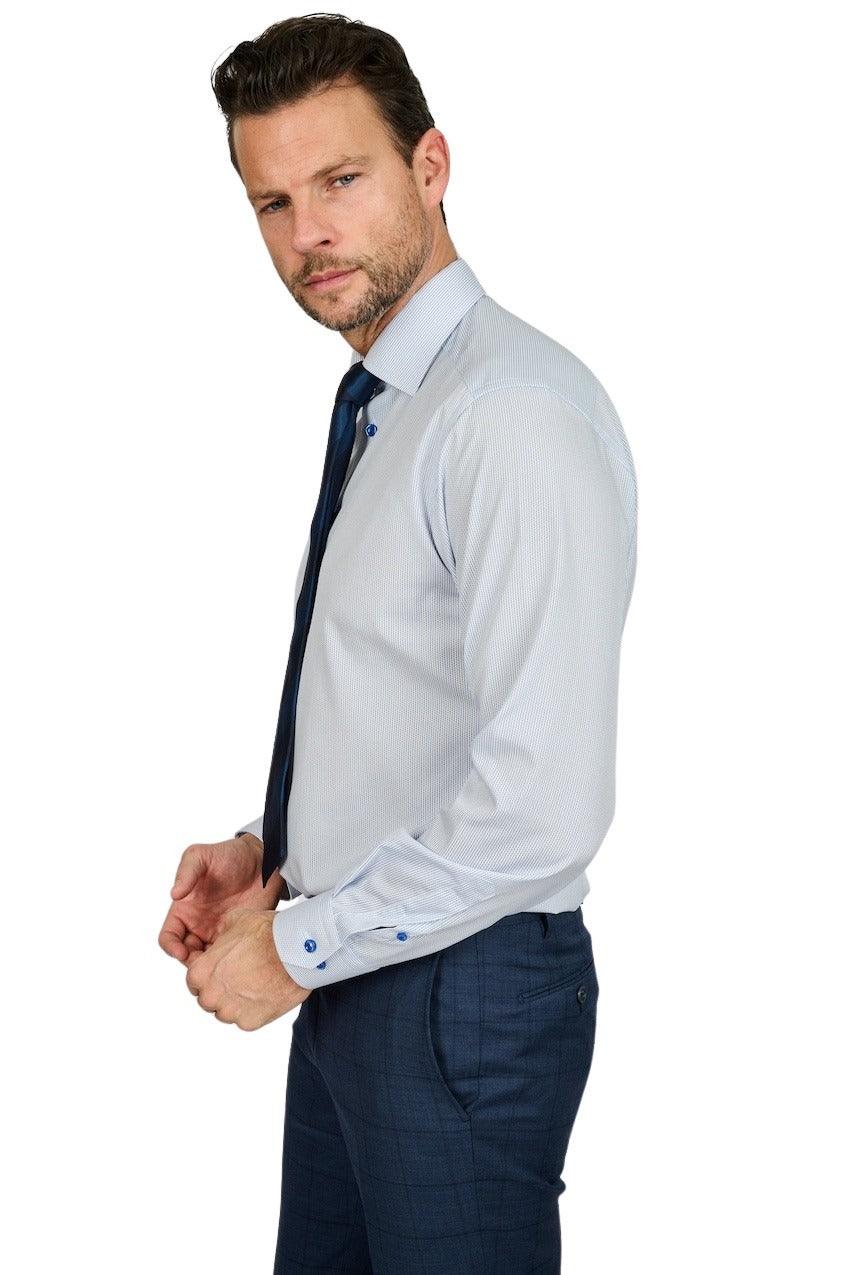 Eton hemd lange mouwen heren blauw - Artson Fashion