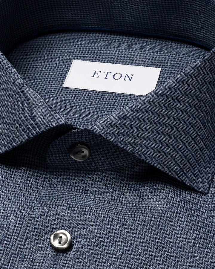 Eton hemd lange mouwen heren donker blauw
