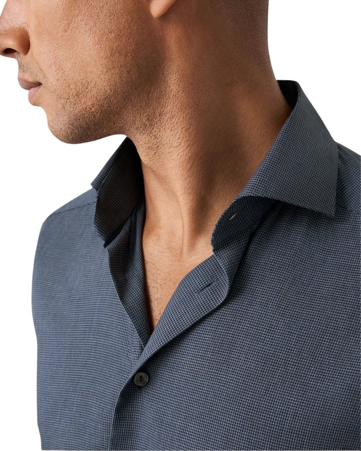 Eton hemd lange mouwen heren donker blauw