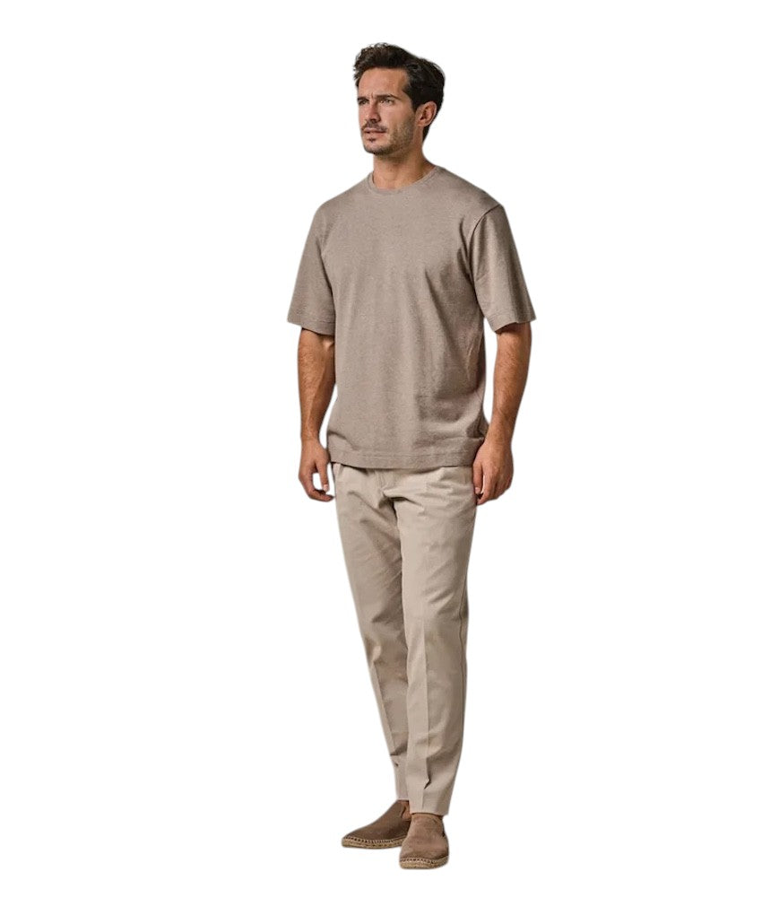 profuomo-t-shirt-korte-mouwen-heren-bruin