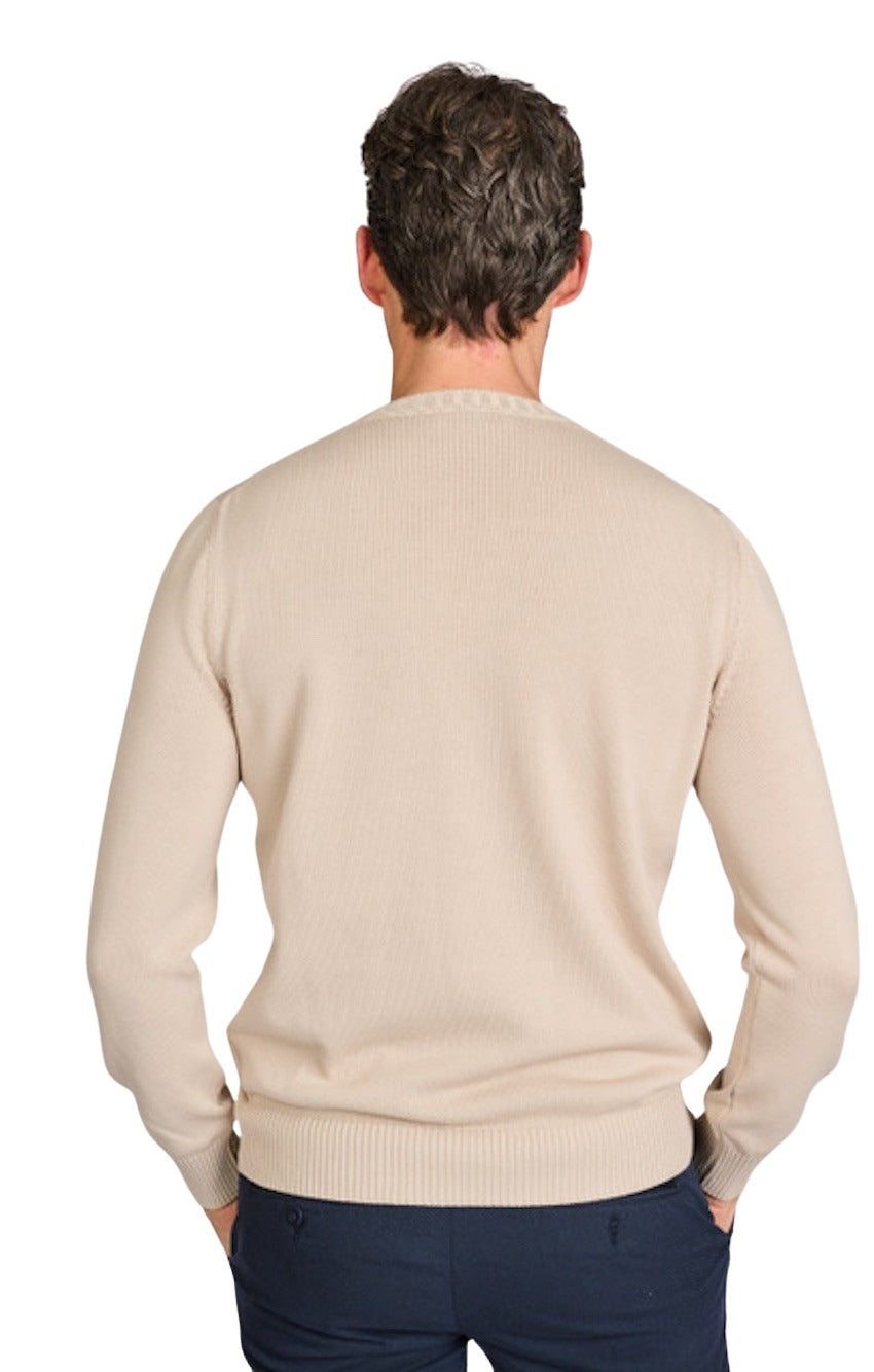 Gran Sasso Men pull trui ronde hals heren beige 23107/18136/012