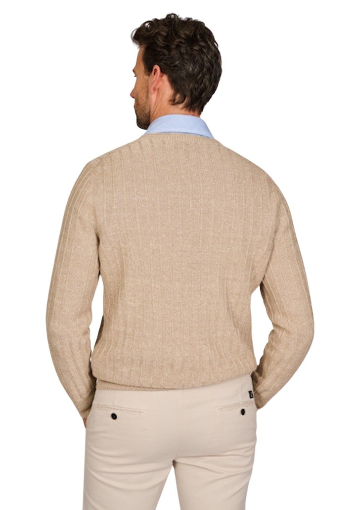 Gran Sasso Men pull trui ronde hals heren beige 23190/18657/109