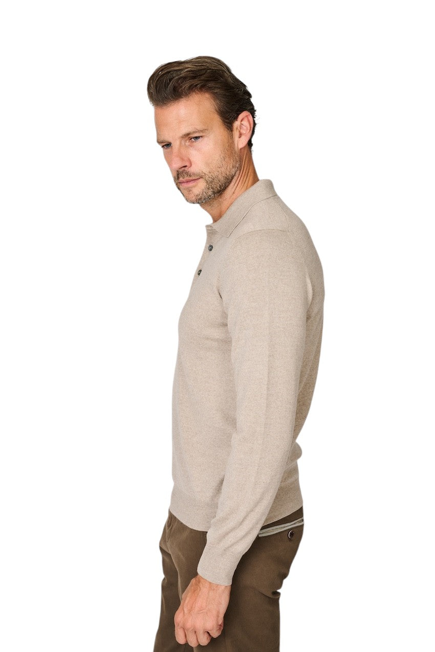 Gran Sasso Men polo shirt lange mouwen heren blauw 55112/14290 018