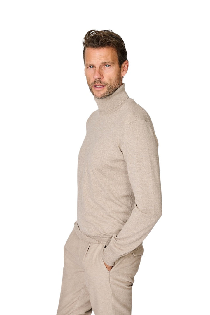 Gran Sasso Men pull trui rolkraag heren beige 55157/14290 018