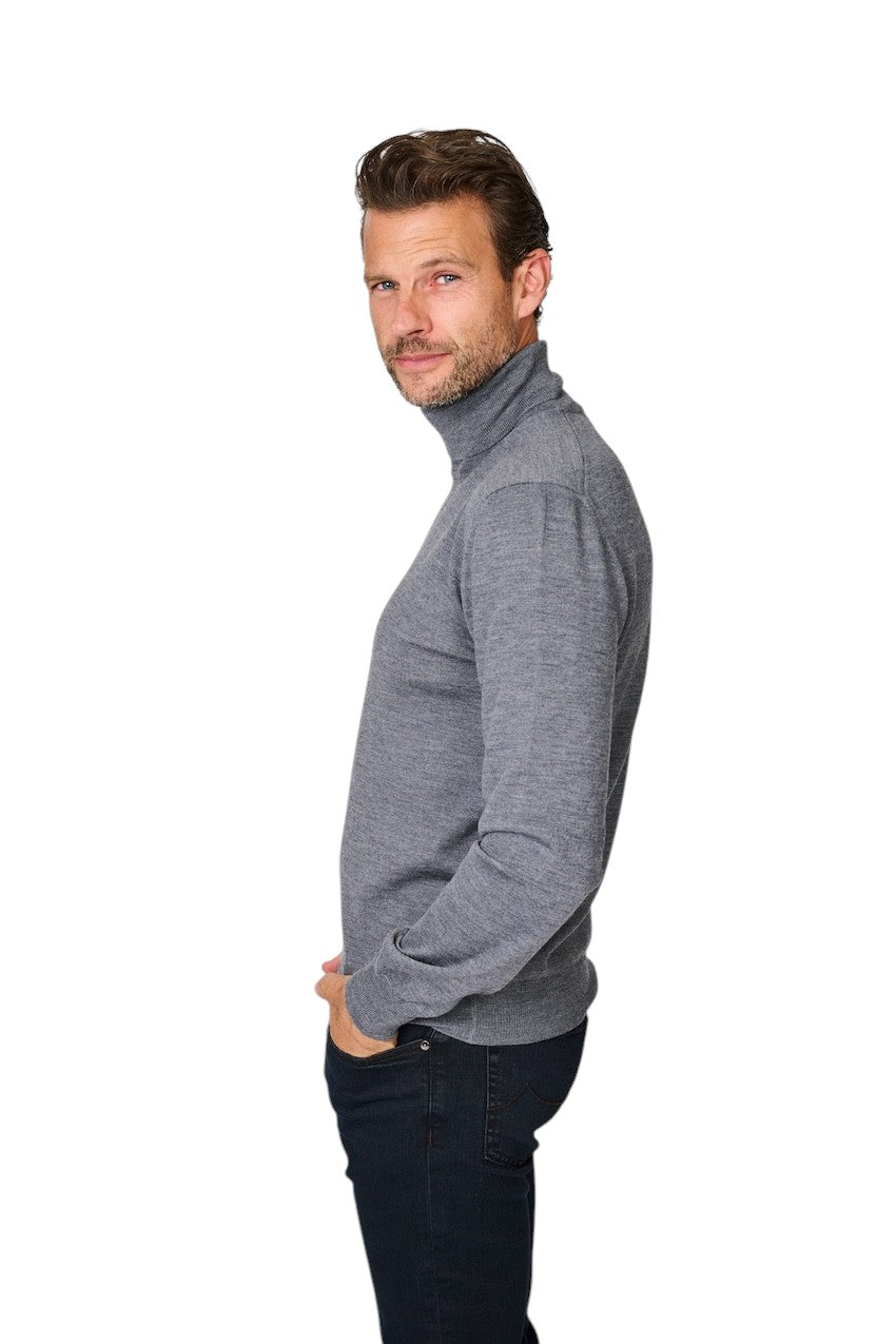 Gran Sasso Men pull trui rolkraag heren grijs 55157/14290 088