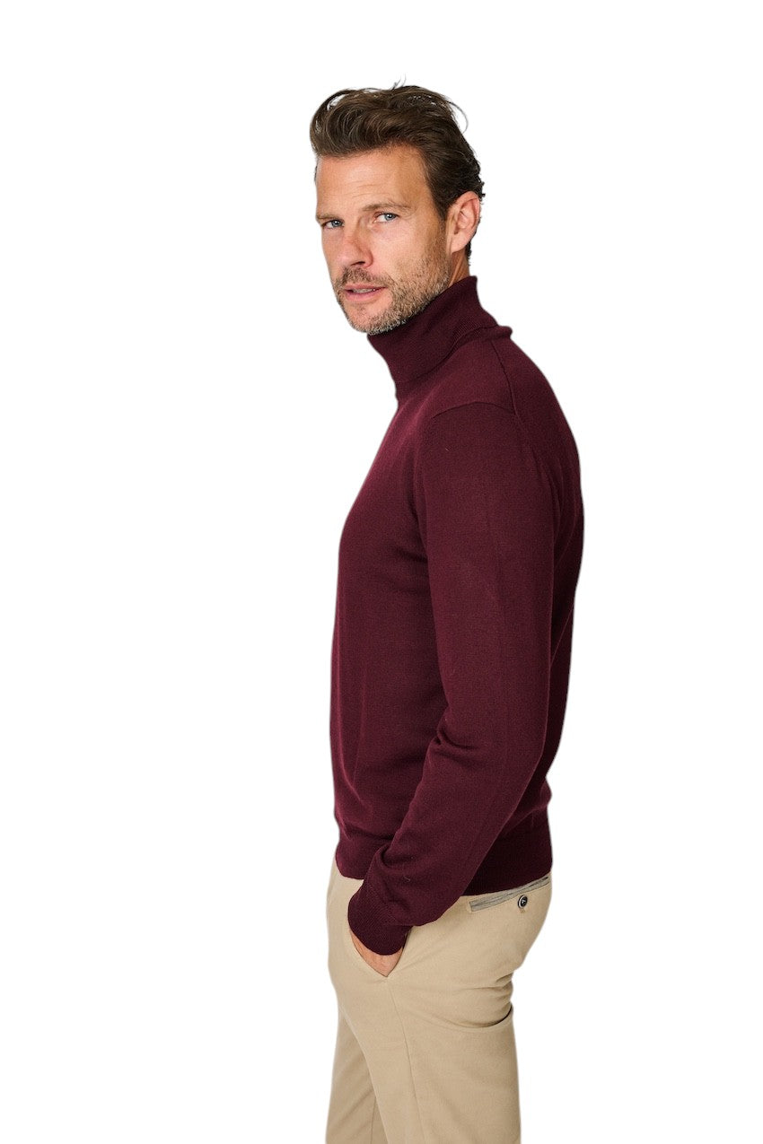 Gran Sasso Men pull trui rolkraag heren bordeaux 55157/14290 291