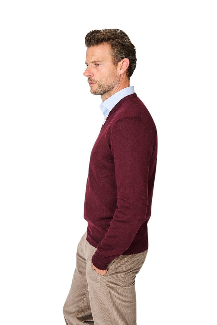 Gran Sasso Men pull trui v-hals heren bordeaux 55115/14290 291