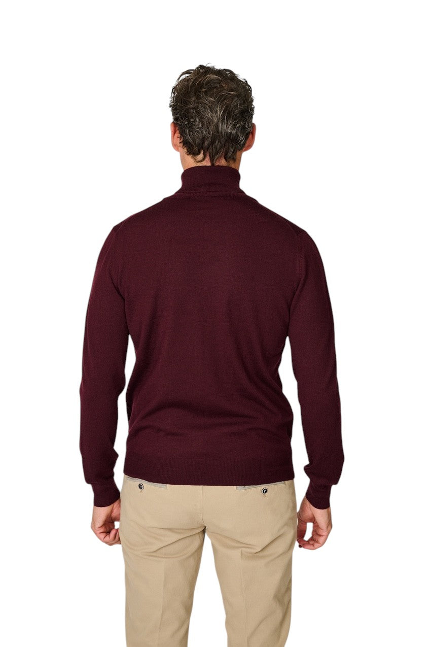 Gran Sasso Men pull trui rolkraag heren bordeaux 55157/14290 291