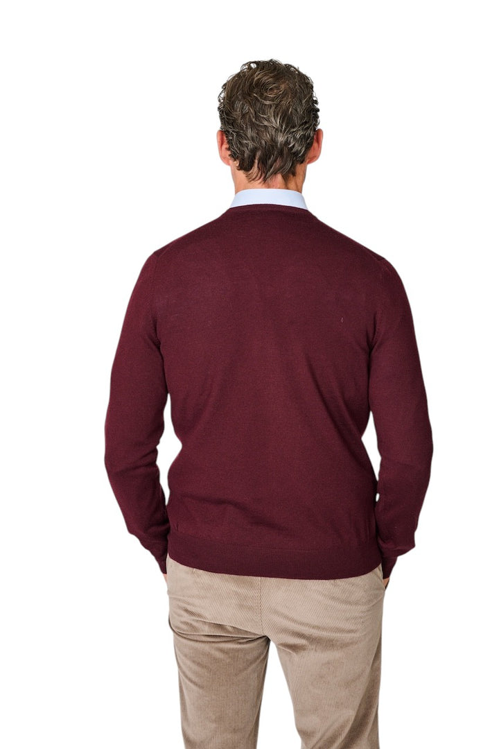 Gran Sasso Men pull trui v-hals heren bordeaux 55115/14290 291