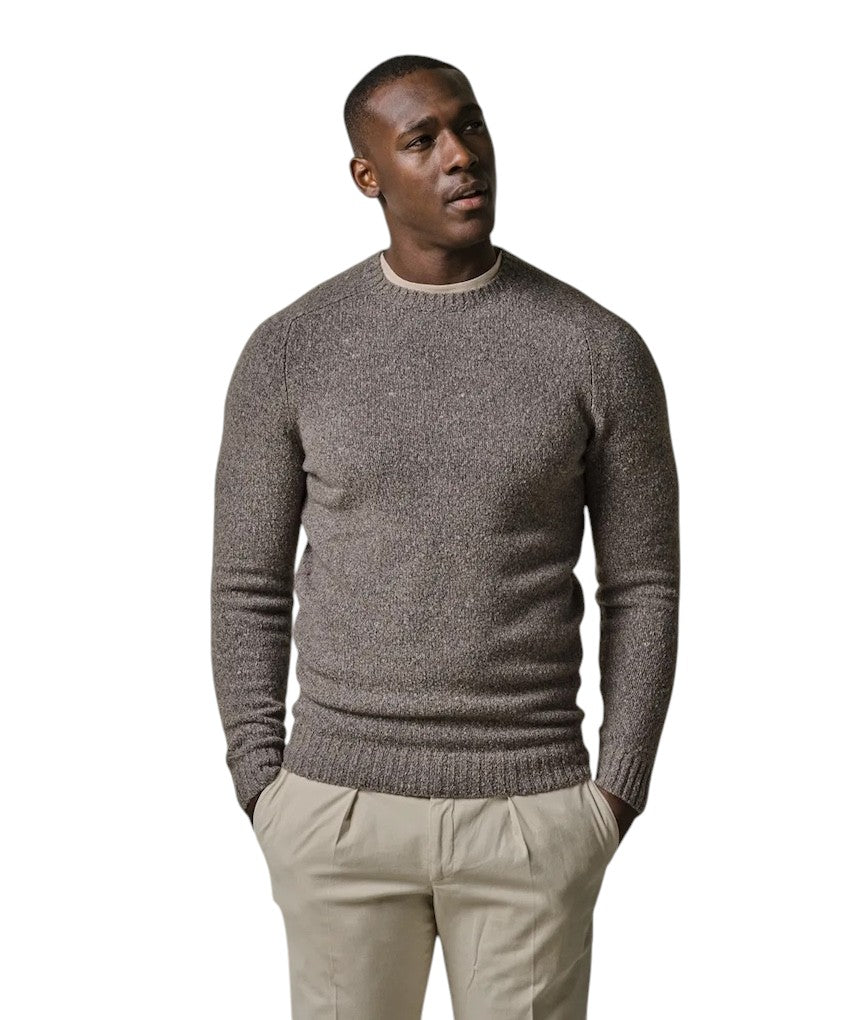 profuomo-pull-trui-ronde-hals-heren-licht-bruin