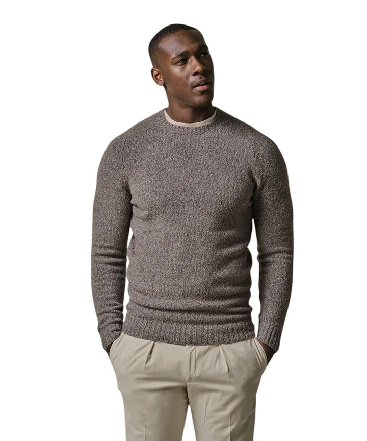 profuomo-pull-trui-ronde-hals-heren-licht-bruin