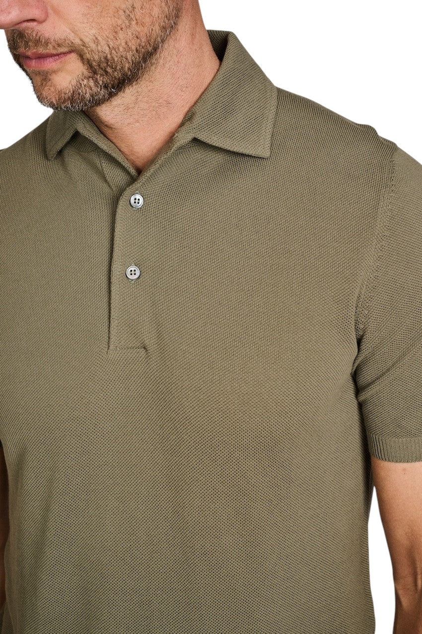 Gran Sasso Männer Poloshirt kurze Ärmel Herren khaki 57114/20678 481