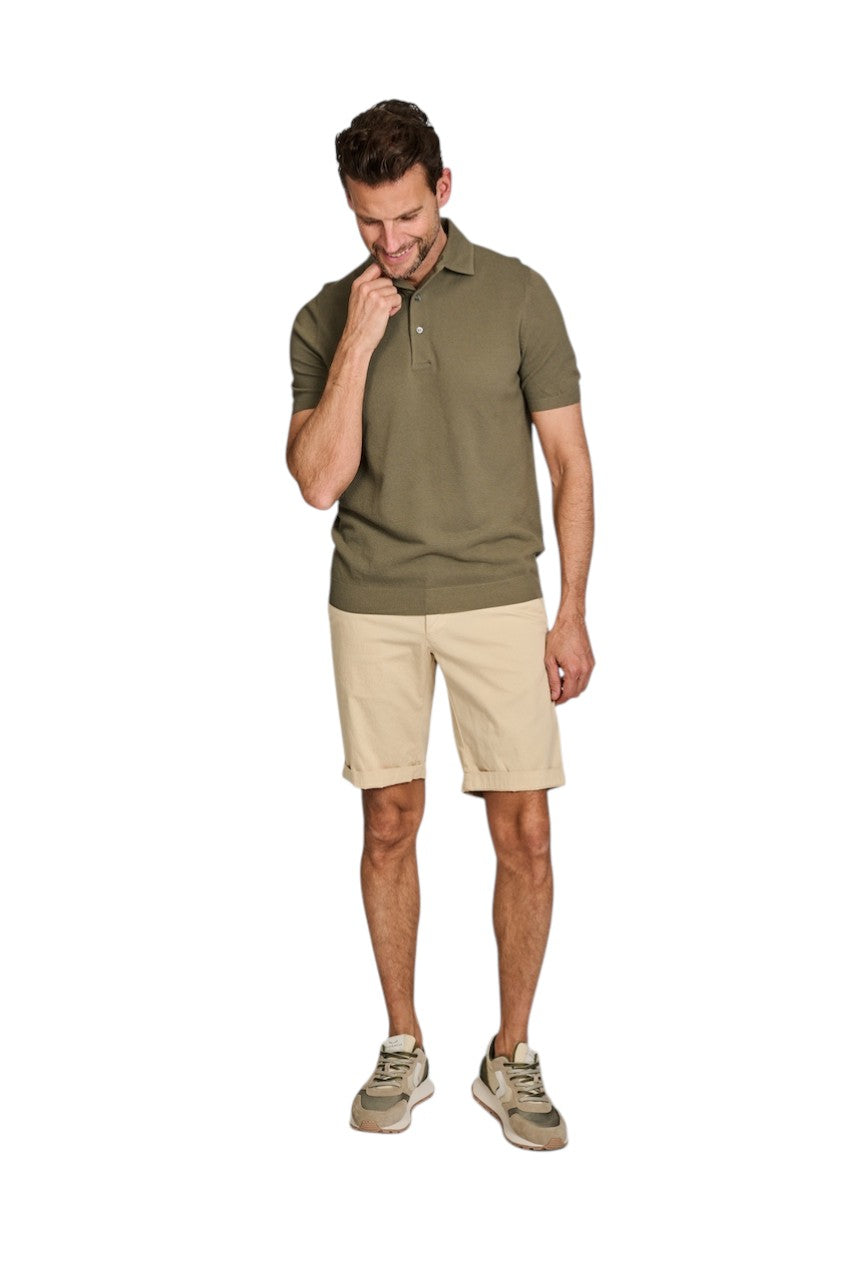 Gran Sasso Männer Poloshirt kurze Ärmel Herren khaki 57114/20678 481