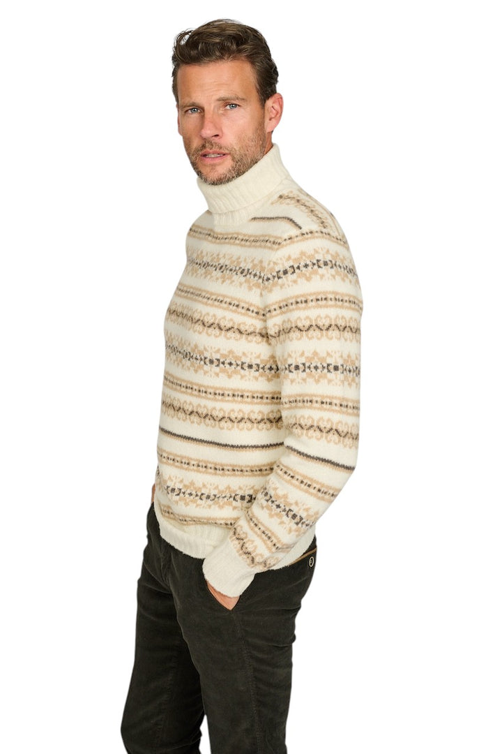 Gran Sasso Men pull trui rolkraag heren ecru 23173/24018 005