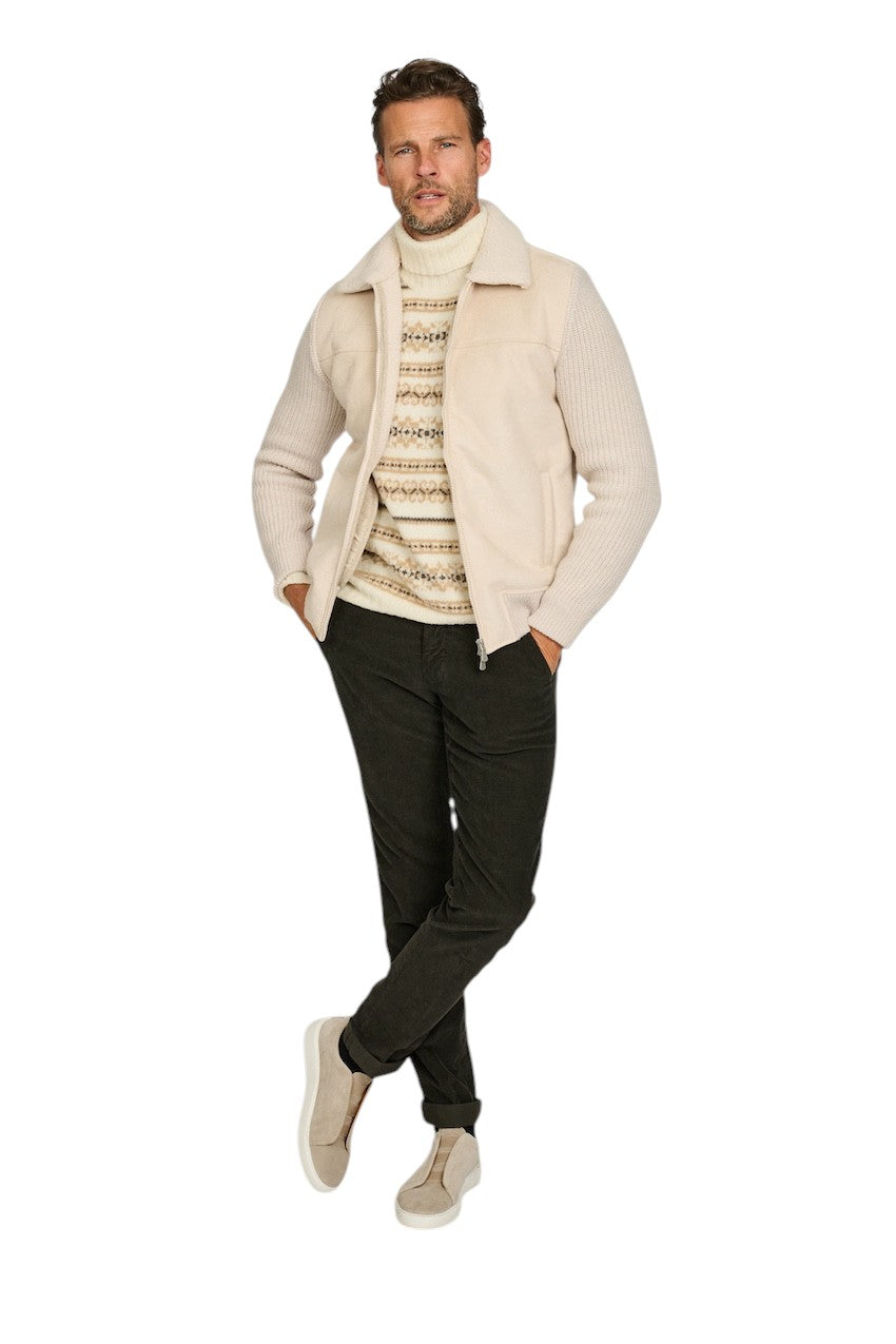 Gran Sasso Men pull trui rolkraag heren ecru 23173/24018 005