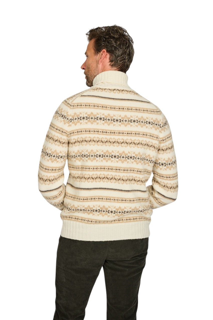 Gran Sasso Men pull trui rolkraag heren ecru 23173/24018 005