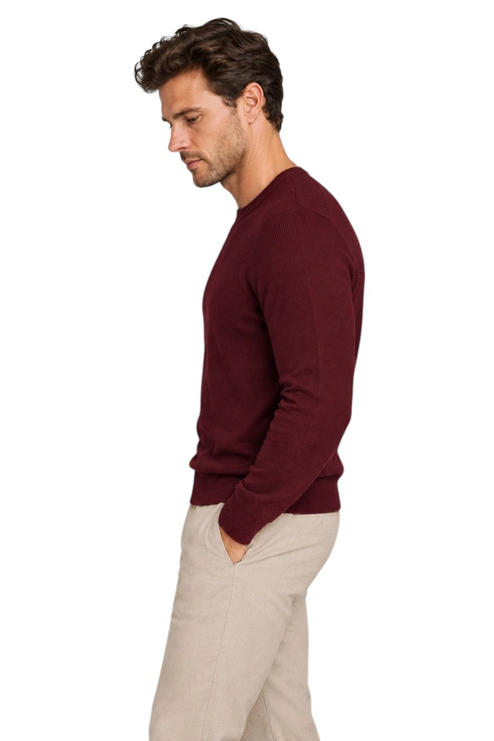 Gran Sasso Men pull trui ronde hals heren bordeaux 57161/24638 291