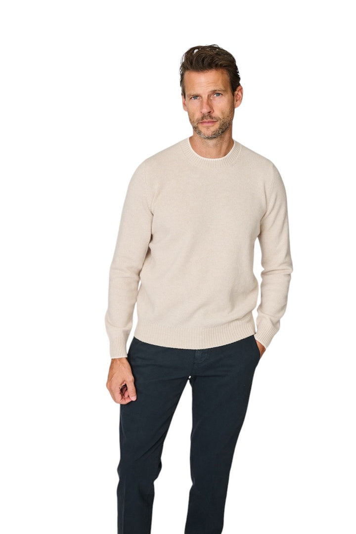 Gran Sasso Men pull trui ronde hals heren beige 23131/25011 054