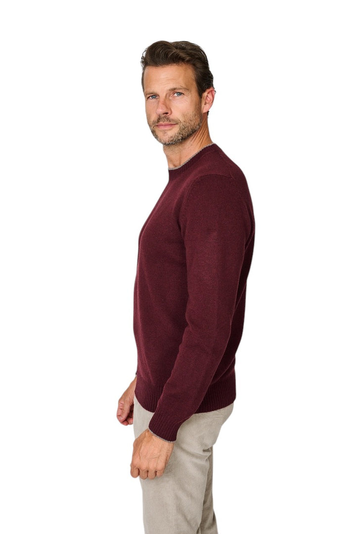 Gran Sasso Men pull trui ronde hals heren bordeaux 23131/25011 297