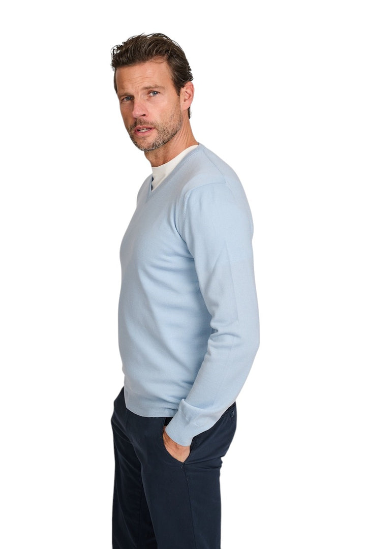 Gran Sasso Men pull trui v-hals heren licht blauw 57182/14230/517