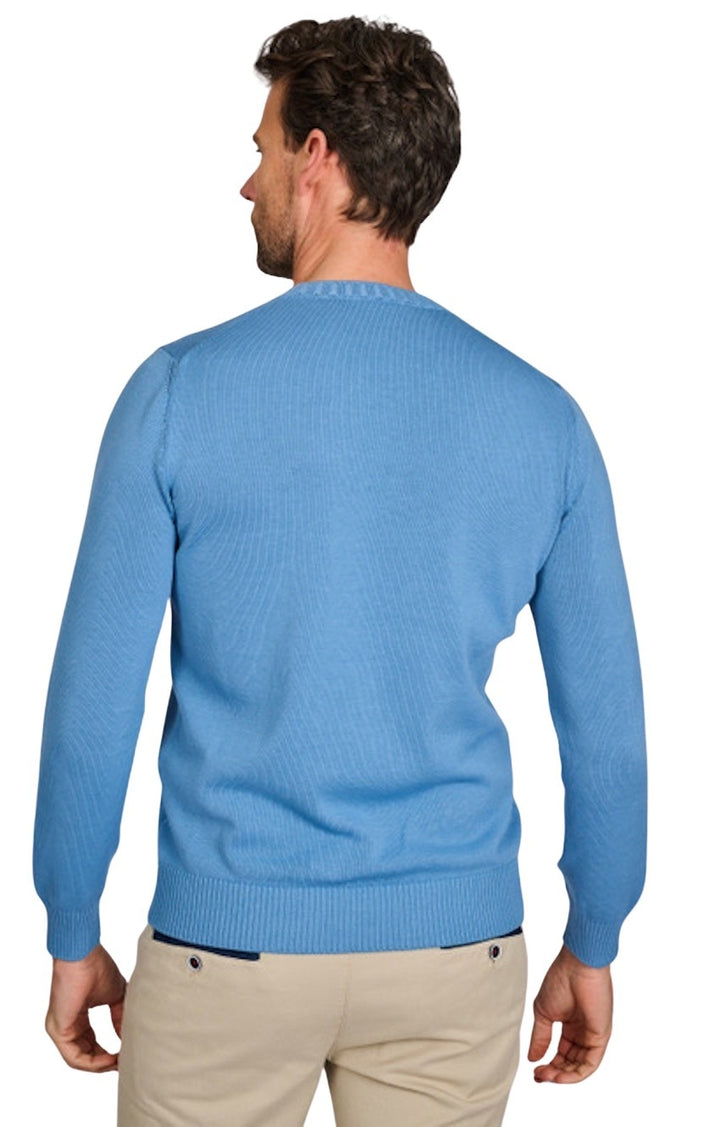 Gran Sasso Men pull trui ronde hals heren licht blauw 23107/18136/521