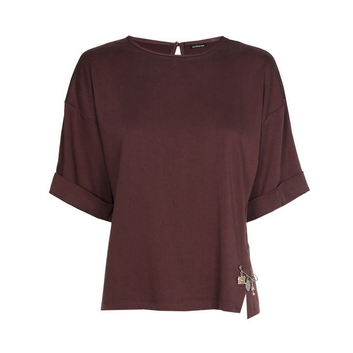 Caroline Biss women's blouse burgundy, front product view