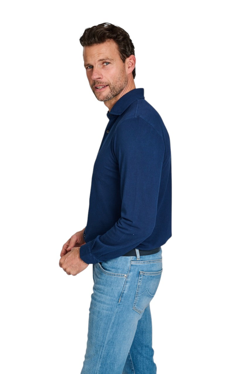 Gran Sasso Men hemd lange mouwen heren donker blauw 60109/79017 581