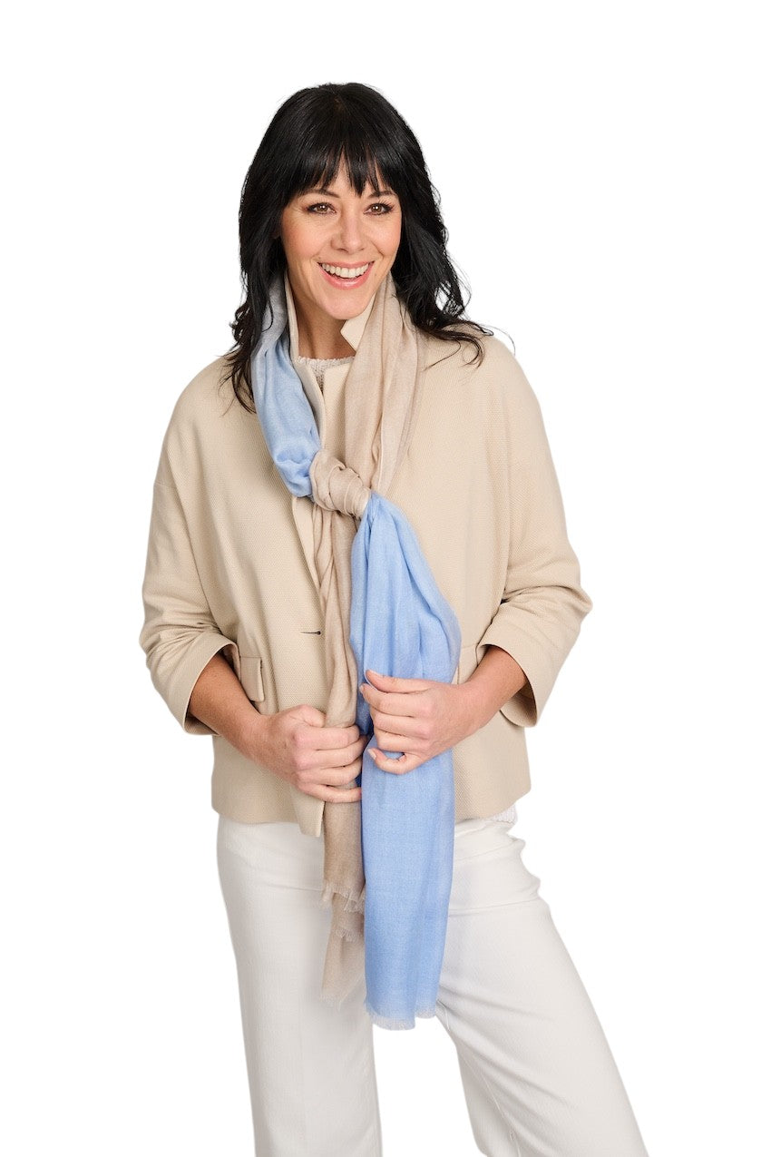 Andrea'S 1947 sjaal dames ciel 8769 CERULEAN