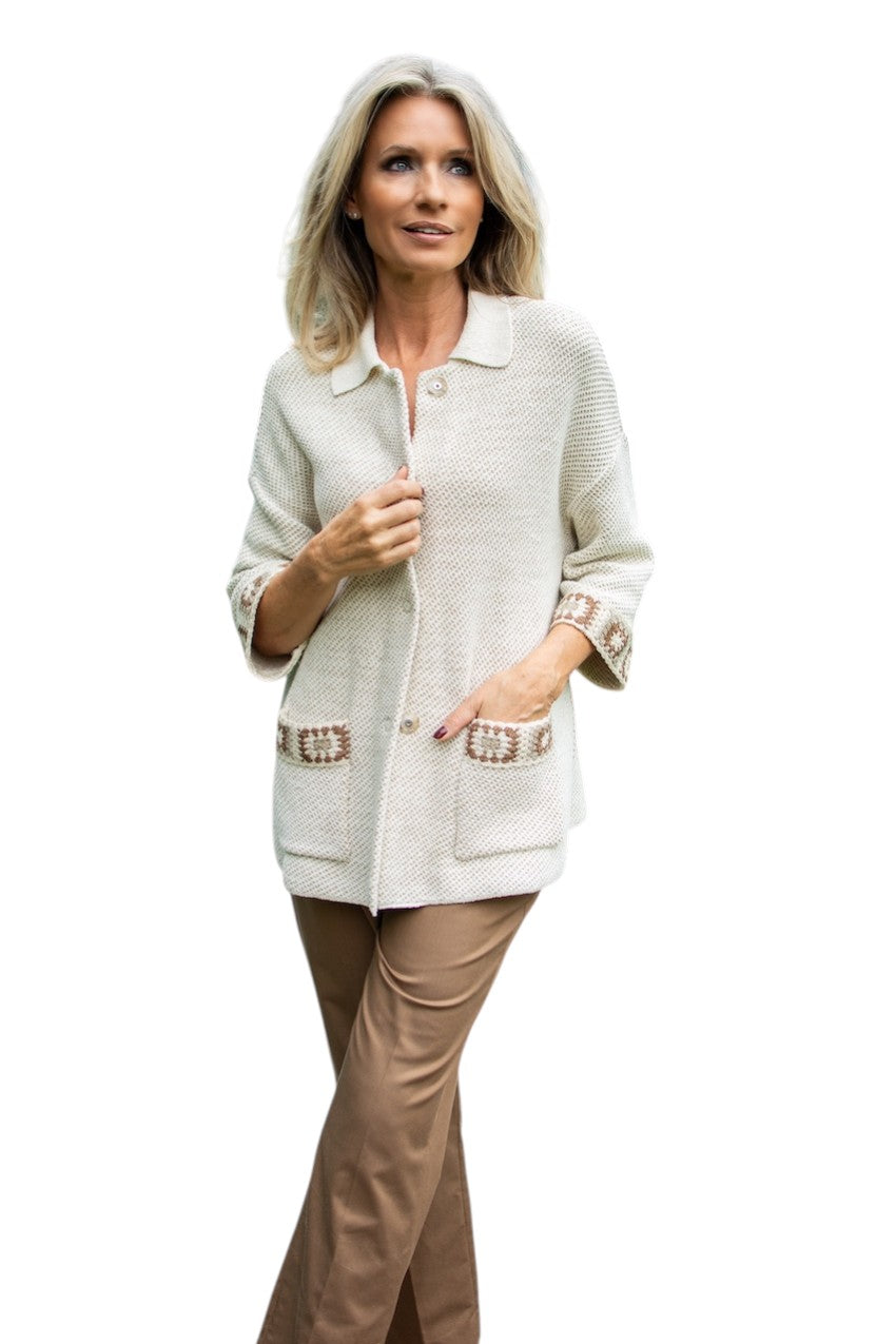 Anneclaire gilet dame beige D1631 1762 353