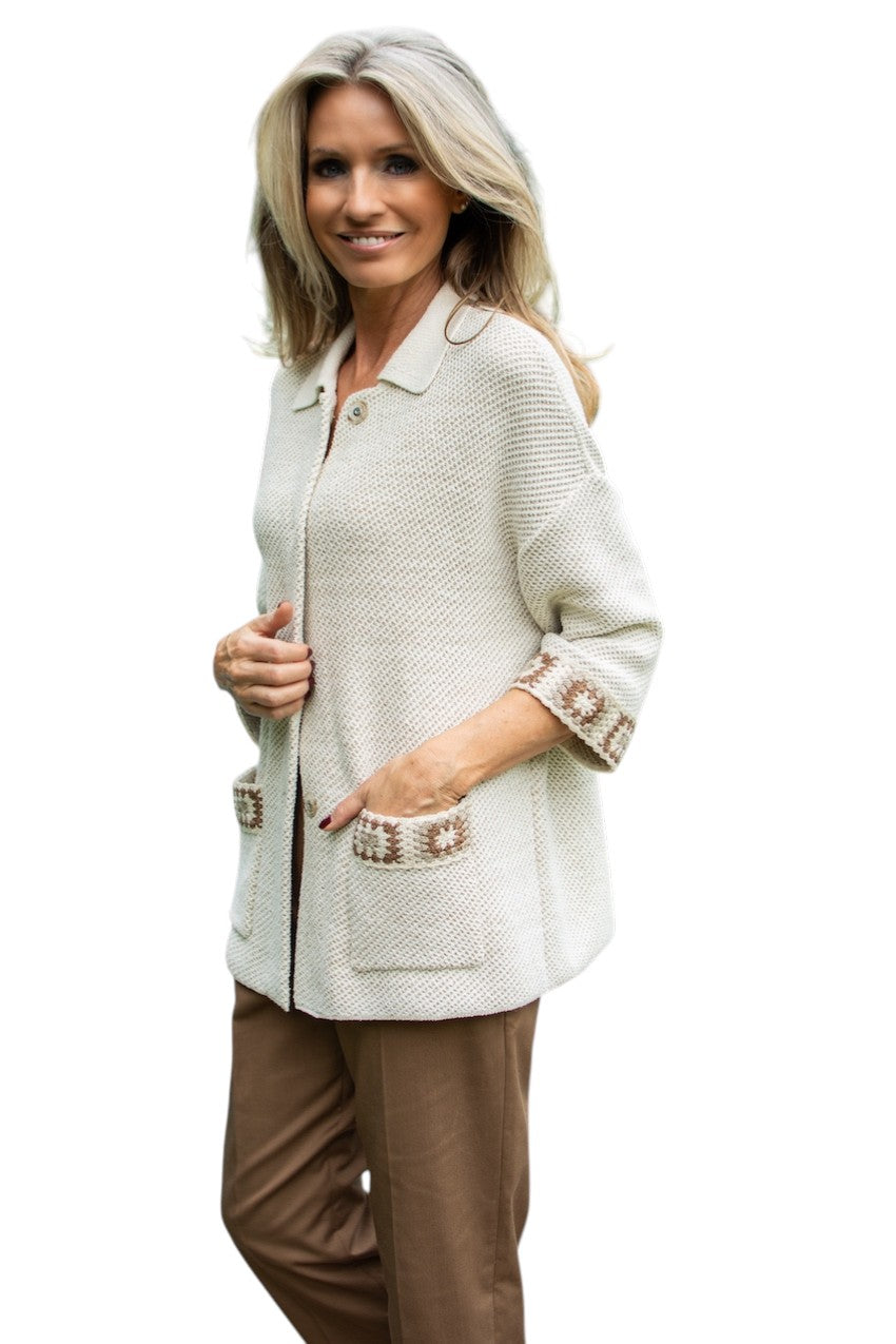 Anneclaire gilet dame beige D1631 1762 353