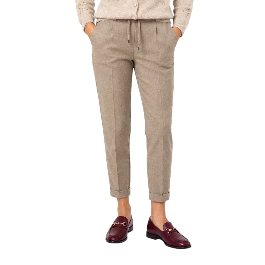 Anneclaire broek dames taupe D1934 1580 004