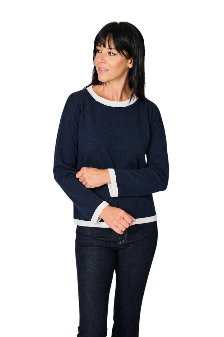 Anneclaire pull trui dames marine D1842 857 202