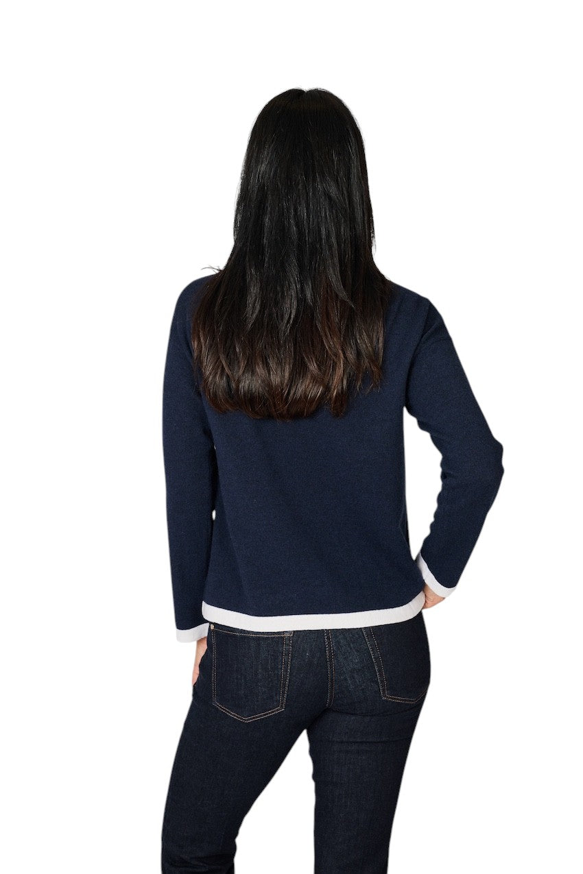 Anneclaire pull trui dames marine D1842 857 202