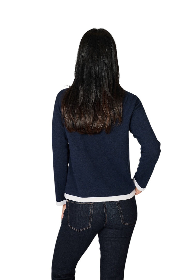 Anneclaire pull trui dames marine D1842 857 202