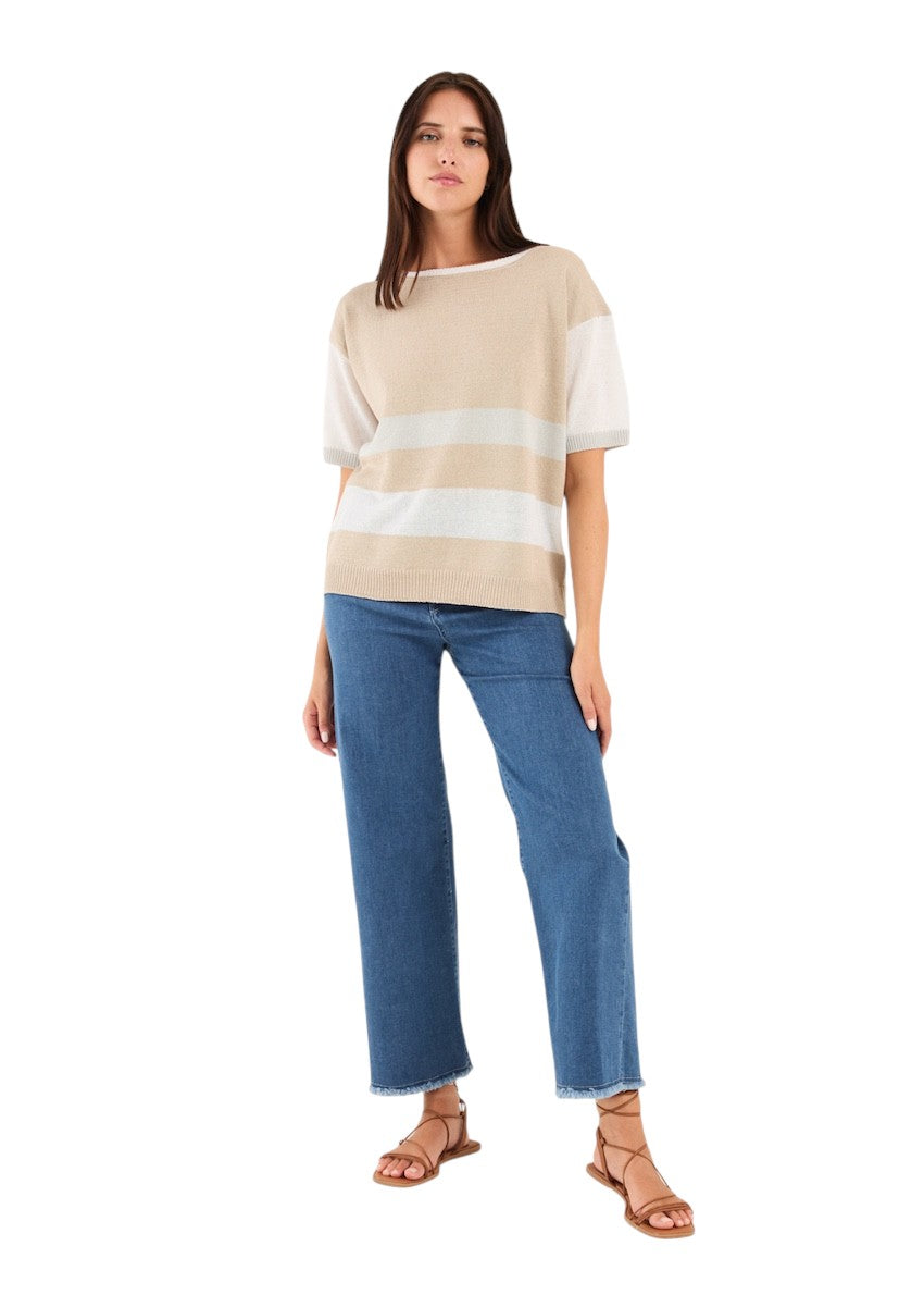 Anneclaire pull trui dames taupe D1516 317 151