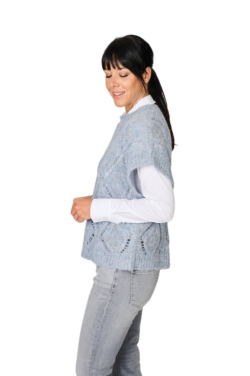 Antonelli cardigan debardeur dames licht blauw Norvegia