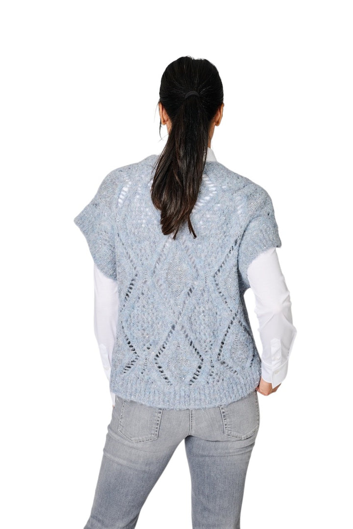 Antonelli cardigan debardeur dames licht blauw Norvegia