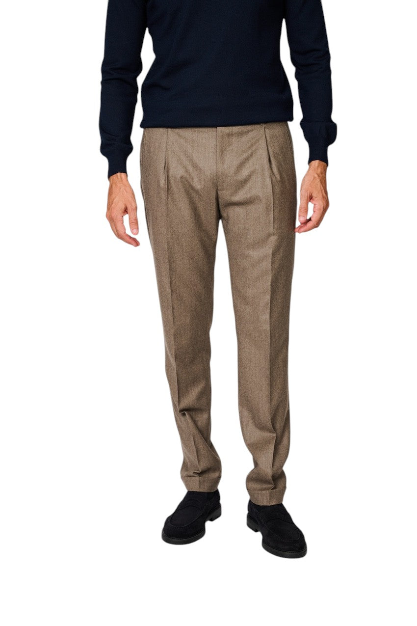 Berwich broek heren donker beige contemporary fit - flannel