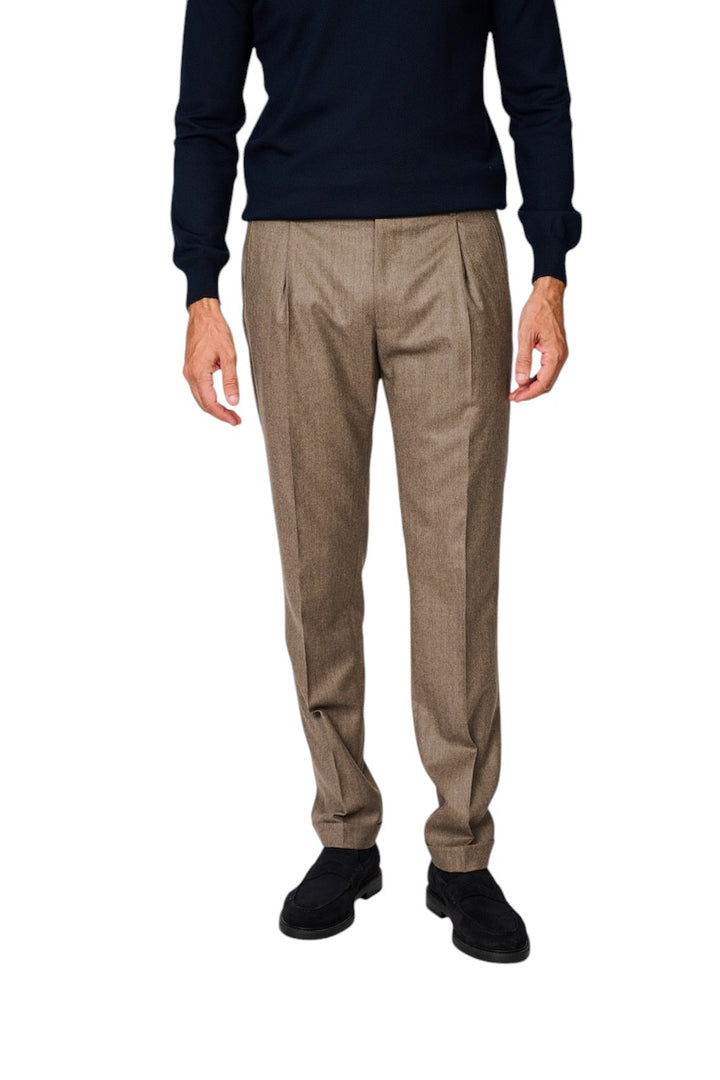 Berwich broek heren donker beige contemporary fit - flannel
