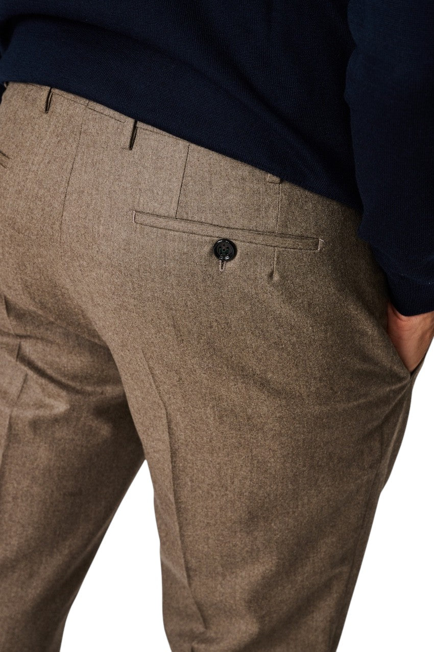 Berwich broek heren donker beige contemporary fit - flannel