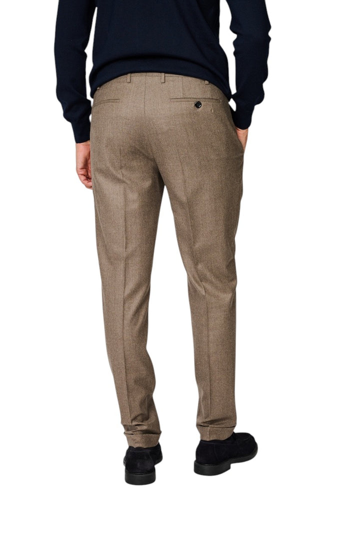 Berwich broek heren donker beige contemporary fit - flannel