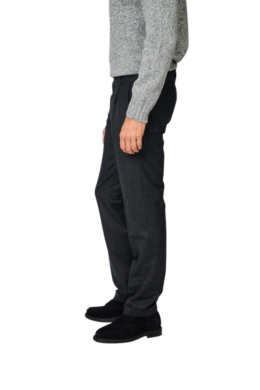 Berwich broek heren donker grijs contemporary fit - fannel