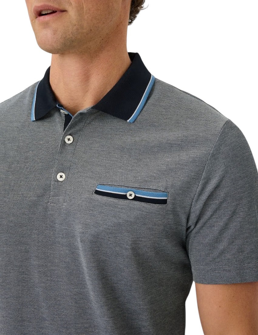 Brax Männer Poloshirt kurze Ärmel Herren blau Petter