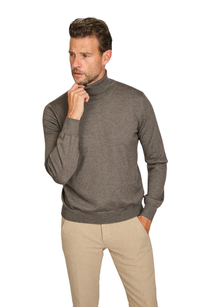 Gran Sasso Men pull trui rolkraag heren bruin 55157 14290 046