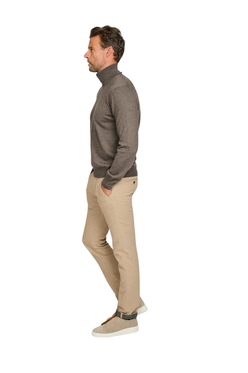 Gran Sasso Men pull trui rolkraag heren bruin 55157 14290 046