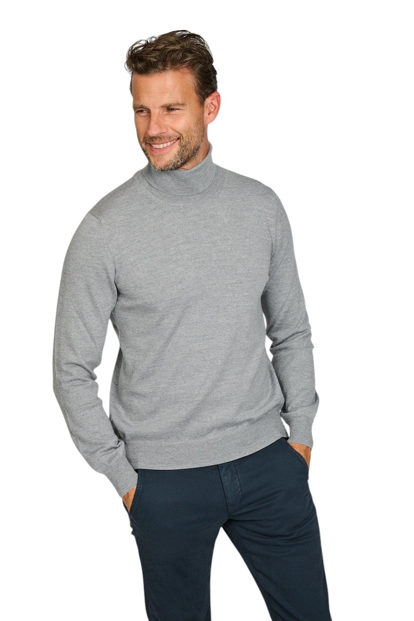 Gran Sasso Men pull trui rolkraag heren grijs 55157 14290 071