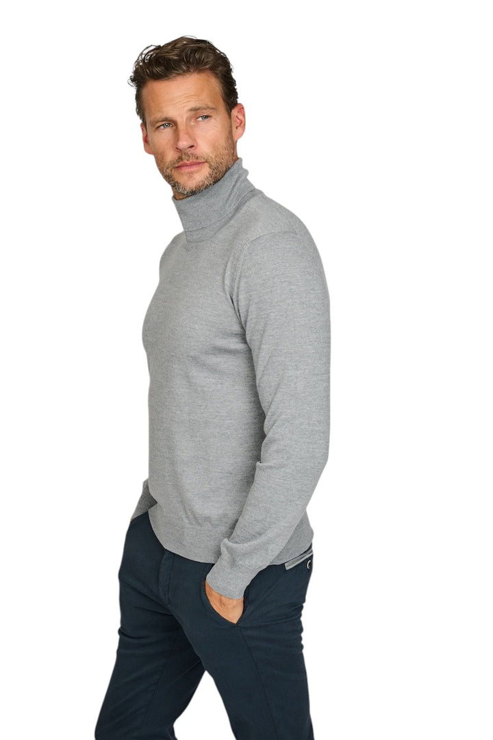 Gran Sasso Men pull trui rolkraag heren grijs 55157 14290 071